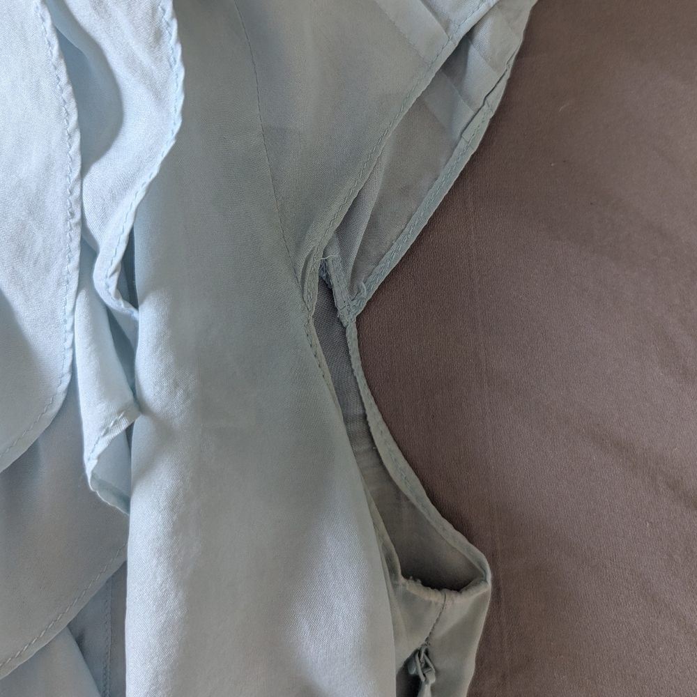 100% Silk - Karen Millen Pale Blue Sleeveless Blouse Good Condition - Picture 3 of 6